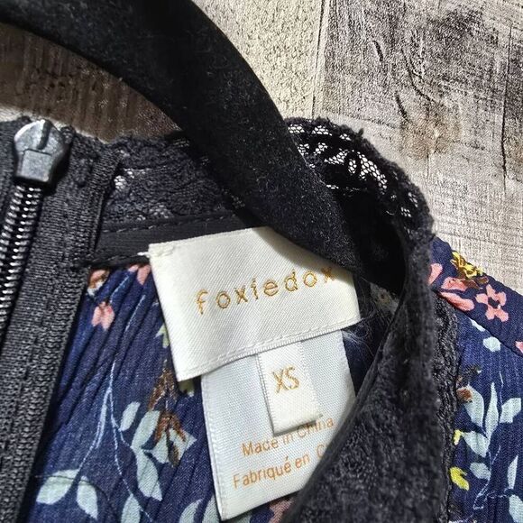 Anthropologie Foxiedox Navy Floral Andora Skater Dress - Picture 4 of 5